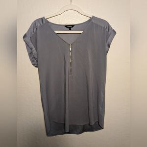 Express gold zipper blouse medium